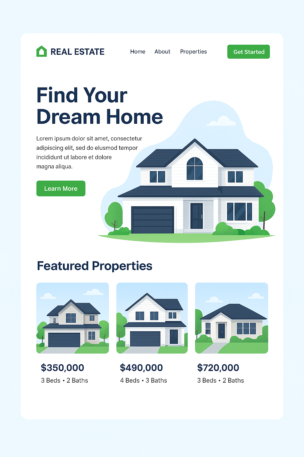 Real Estate Home Listings Showcase